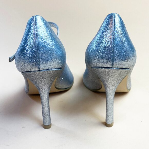 NIne West Peekaboo Silver Ankle Strap Pump - Size 8.5 - Picture 6 of 11